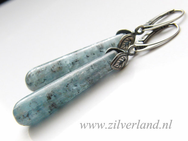 Sterling Zilveren Oorbellen met Kyaniet