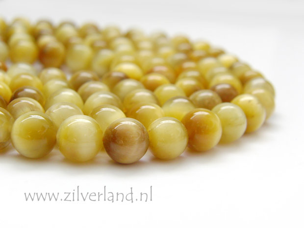 8mm Gele Tijgeroog Edelsteen Kralen