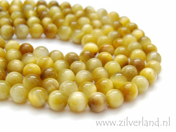 8mm Gele Tijgeroog Edelsteen Kralen