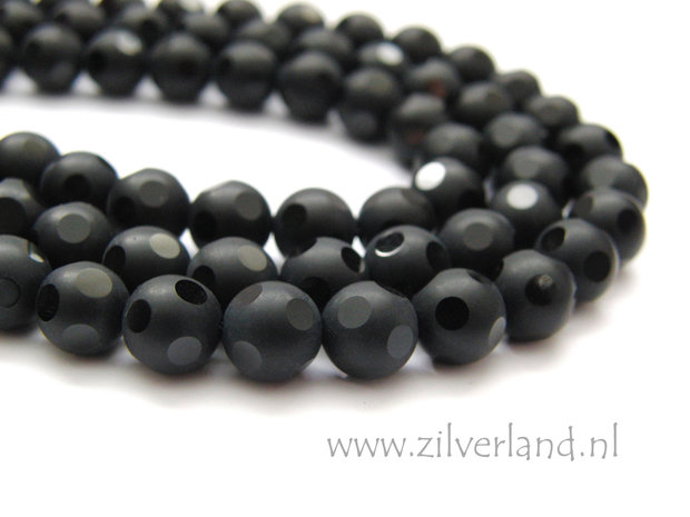 8mm Onyx Edelsteen Kralen Mat/Glad- Facet