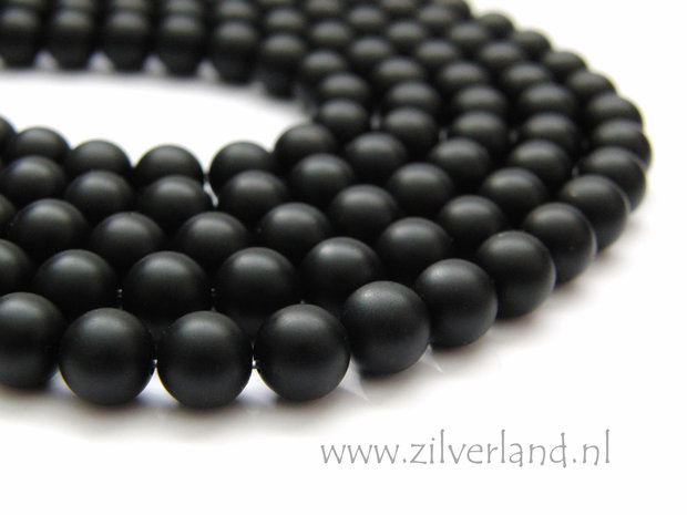 8mm Onyx Edelstenen Kralen- Zijdemat