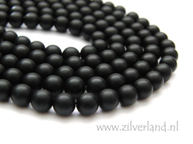 8mm Onyx Edelstenen Kralen- Zijdemat