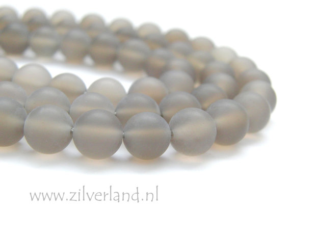 8mm Grijze Agaat Edelstenen Kralen- Mat
