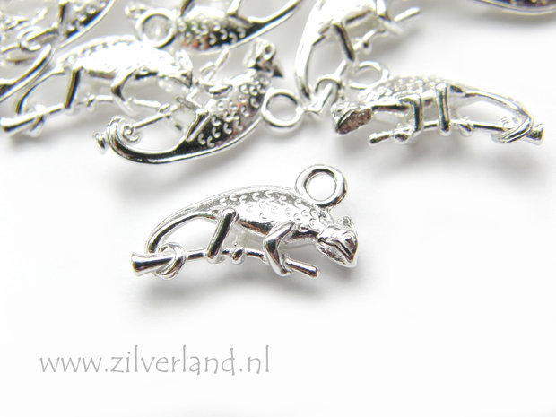 1 Stuk Sterling Zilveren Hanger- Kameleon