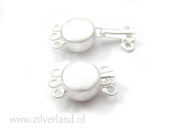 Sterling Zilveren Bakslot Gesatineerd- 3 Rij