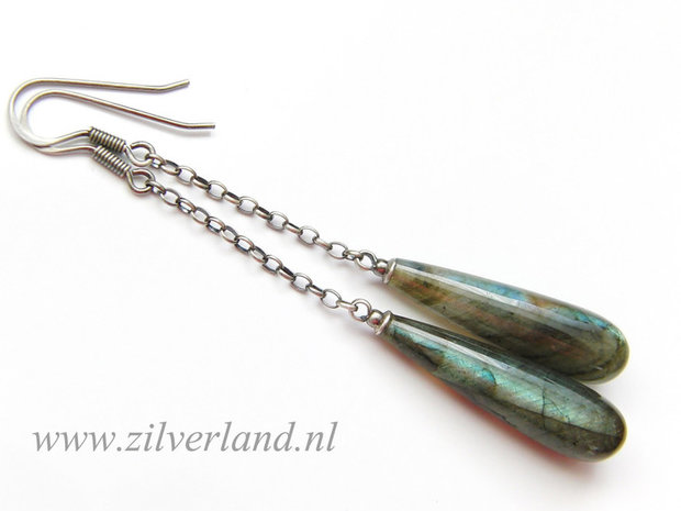 Oorbellen met Labradoriet