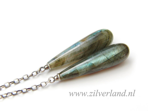 Edelstenen Oorbellen met Labradoriet