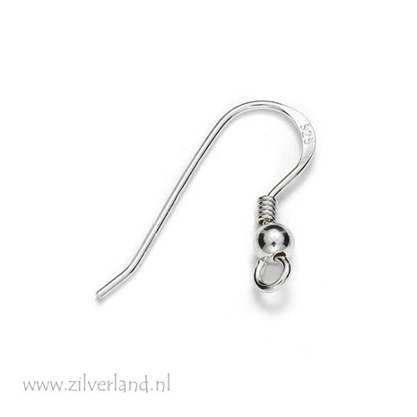 Sterling Zilveren Oorbelhaken met Balletje