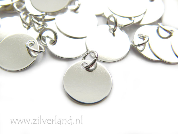 10mm-0,35mm Sterling Zilveren Bedel, Sieradenlabel, Naamlabel- Rond