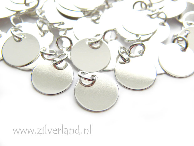 10mm-0,35mm Sterling Zilveren Bedel, Sieradenlabel, Naamlabel- Rond