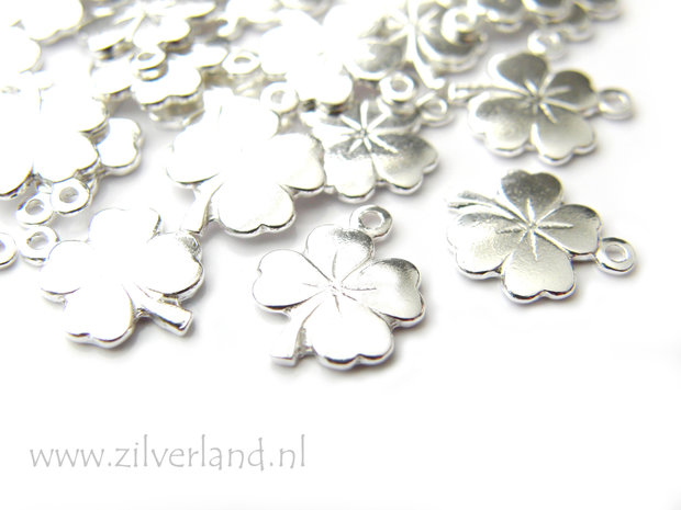 Sterling Zilveren Bedel- Klavertje Vier