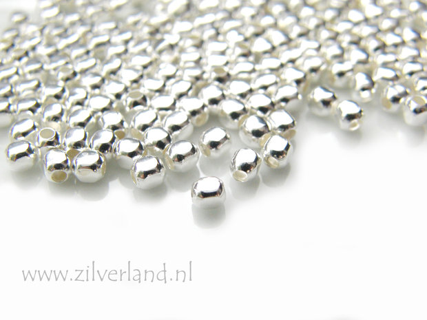 50 Stuks 3mm Sterling Zilveren Kralen- Kubus
