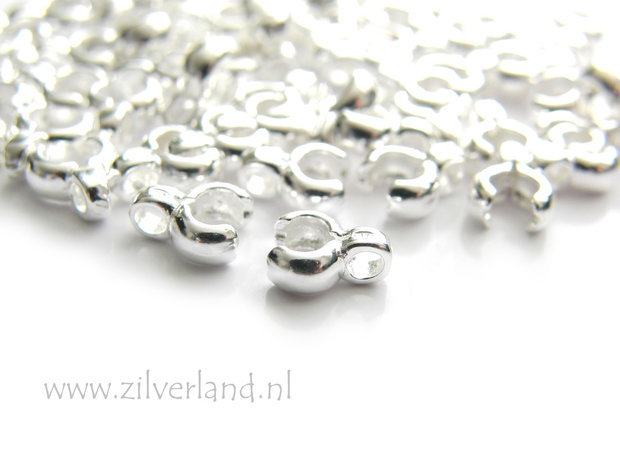 2 Stuks Sterling Zilveren Eindstuk/Klem