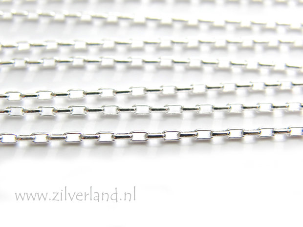 1 Meter Sterling Zilveren Jasseron- Rolo Rechthoek