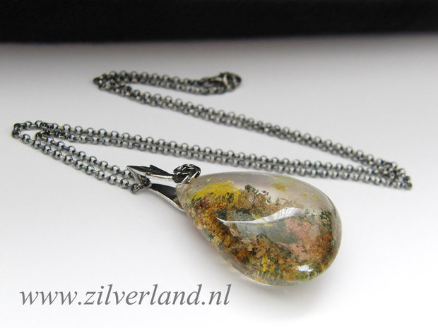 Sterling Zilveren Ketting met Bergkristal met Chloriet