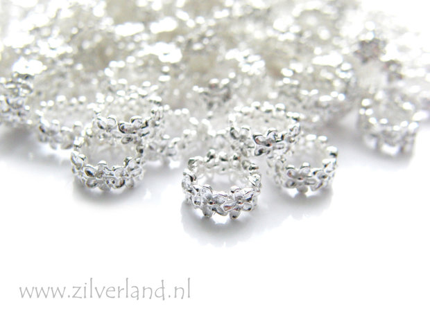 2 Stuks Sterling Zilveren Spacer- Bloemen
