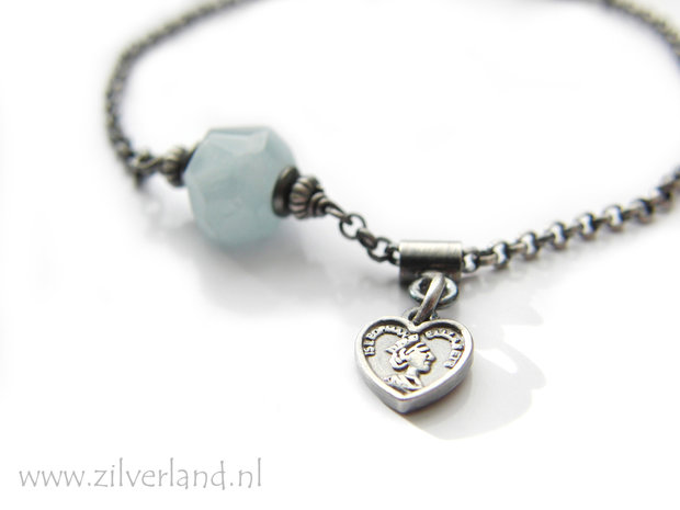 Handgemaakte Edelstenen Armband met Aquamarijn