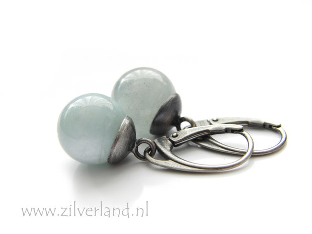 Handgemaakte Edelstenen Oorbellen met Aquamarijn