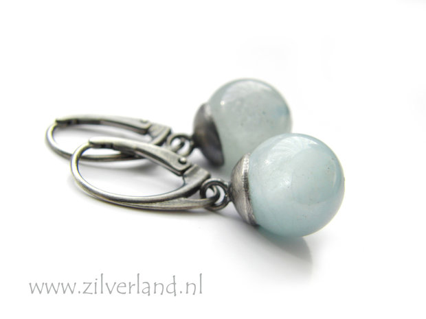 Handgemaakte Edelstenen Oorbellen met Aquamarijn
