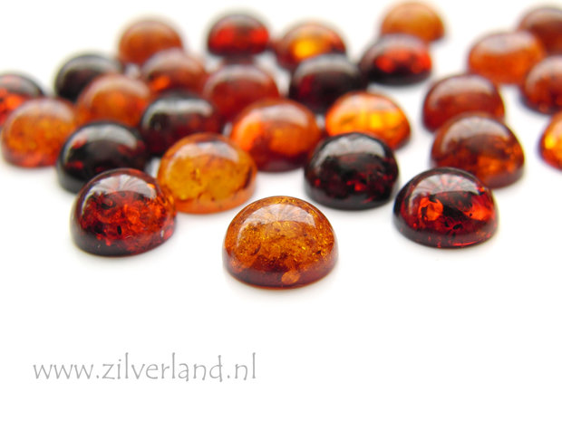 1 Stuk 8mm Barnsteen Cabochon