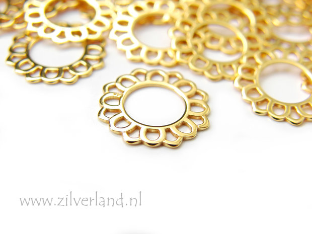 12mm Sterling Zilveren Hanger/Connector- Verguld