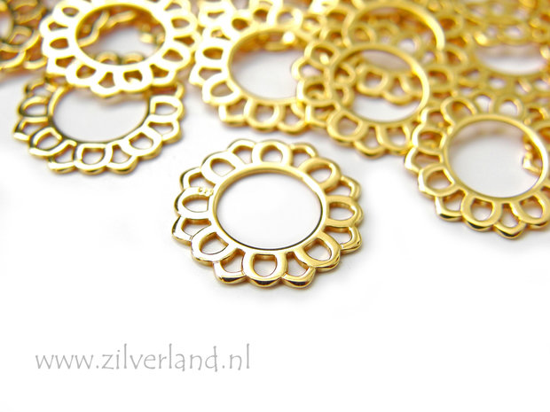 12mm Sterling Zilveren Hanger/Connector- Verguld