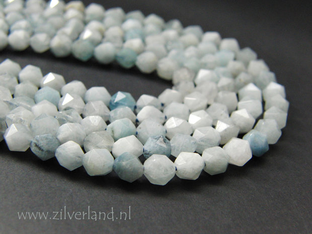 6mm Aquamarijn Edelstenen Kralen- Facet