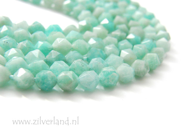 6mm Amazoniet Edelstenen Kralen- Facet