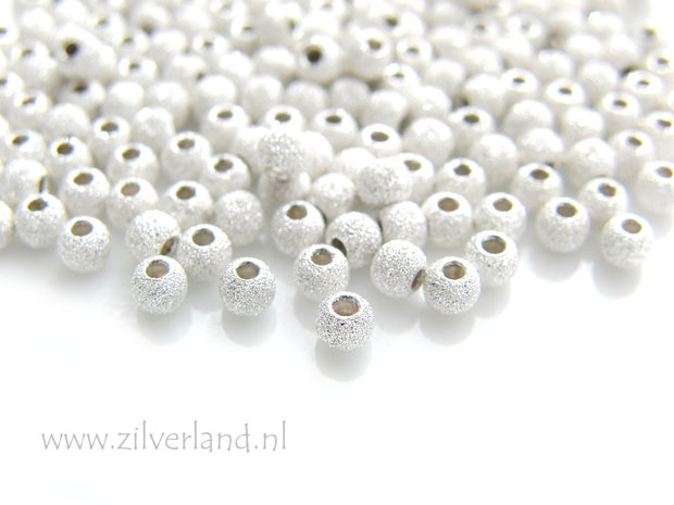  50 Stuks 3mm Sterling Zilveren Kralen- Gediamanteerd
