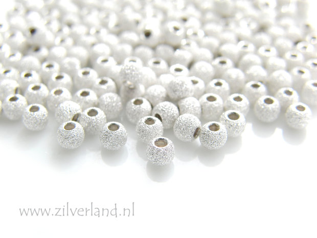  50 Stuks 3mm Sterling Zilveren Kralen- Gediamanteerd