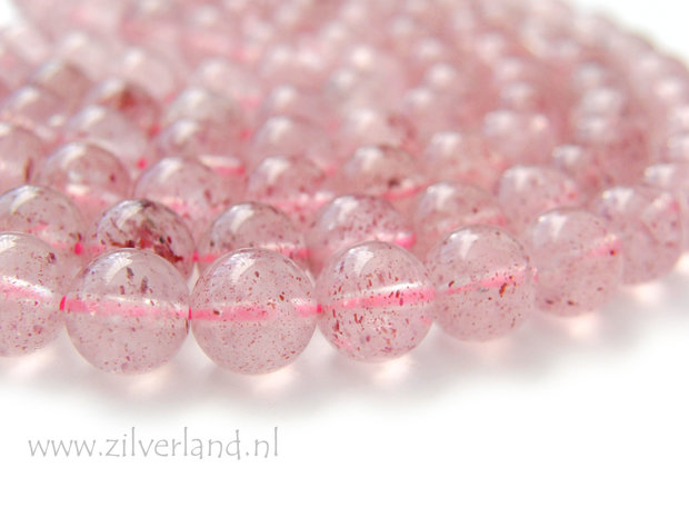 8mm Strawberry Quartz Kralen- A Kwaliteit