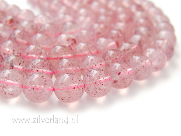8mm Strawberry Quartz Kralen- A Kwaliteit