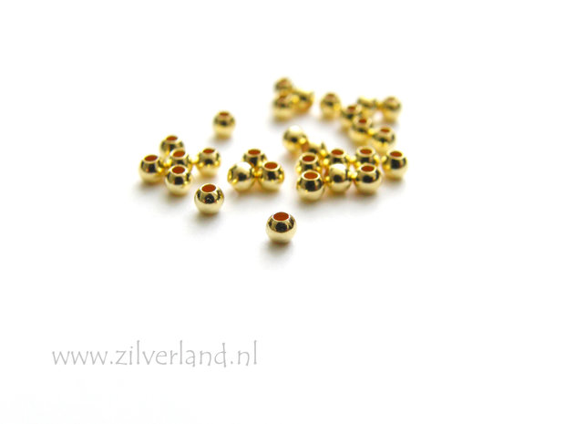 100 Stuks 2mm Sterling Zilveren Kralen- Verguld