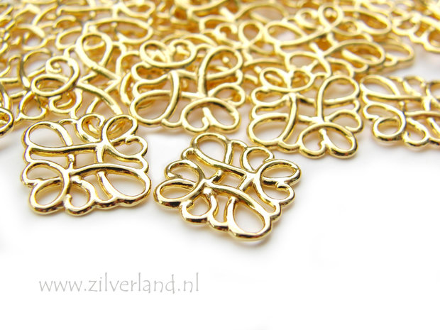 Sterling Zilveren Filigrain Hanger/Connector- Verguld