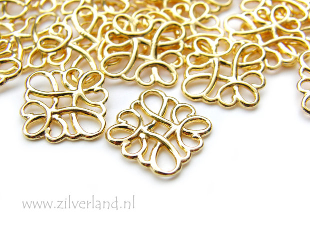 Sterling Zilveren Filigrain Hanger/Connector- Verguld