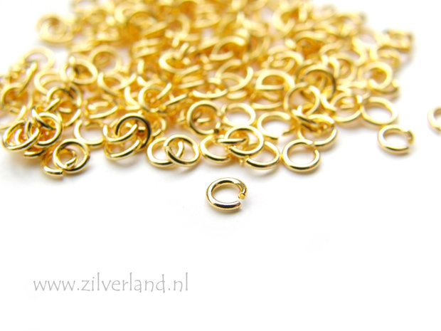 10 Stuks 0,60x3,40mm Sterling Zilveren Montageringen- Verguld