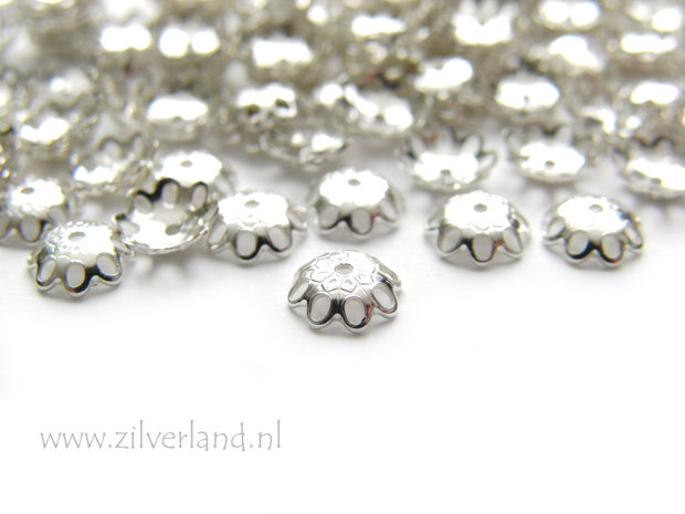 10 Stuks 6mm Kralenkapjes- Bloem