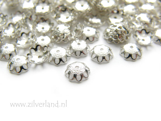 10 Stuks 6mm Kralenkapjes- Bloem