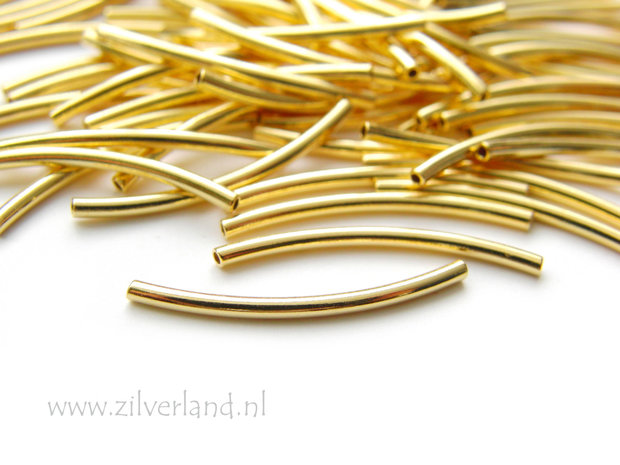 10 Stuks 25mm Sterling Zilveren Buiskralen- Verguld