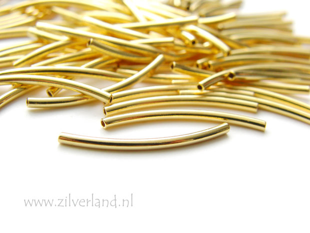 10 Stuks 25mm Sterling Zilveren Buiskralen- Verguld