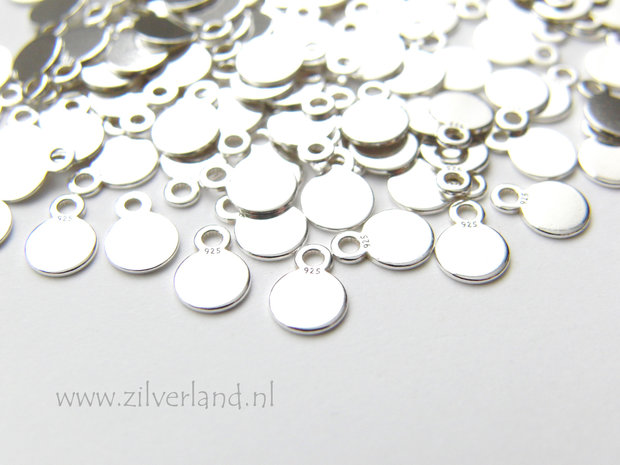 10 Stuks 5mm Sterling Zilveren Hangertje, Sieraden Bedeltje- Mini
