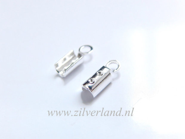 2 Stuks Sterling Zilveren Veterklem, Leerklem