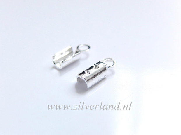 2 Stuks Sterling Zilveren Veterklem, Leerklem