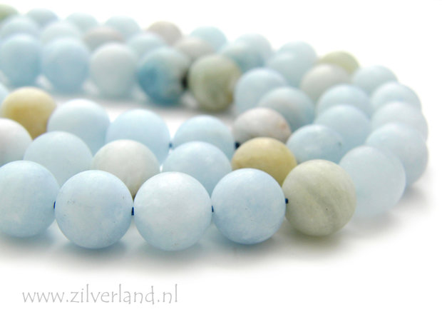 10mm Aquamarijn Edelstenen Kralen- Mat