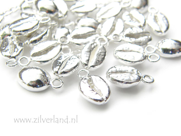 1 Stuk Sterling Zilveren Hanger- Koffieboon