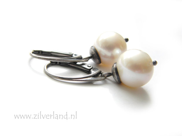 Handgemaakte Edelstenen Oorbellen met Zoetwaterparels