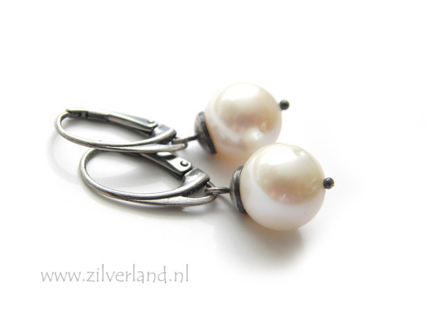 Handgemaakte Edelstenen Oorbellen met Zoetwaterparels