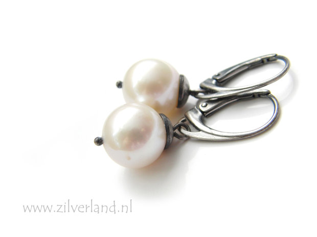 Handgemaakte Edelstenen Oorbellen met Zoetwaterparels