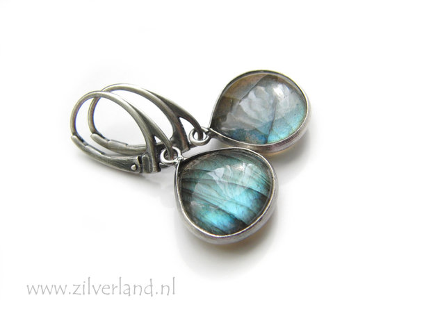 Edelsteen Oorbellen met Labradoriet 