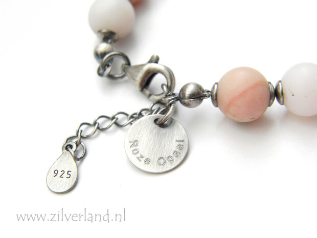 Handgemaakte Edelsteen Armband met Roze Opaal